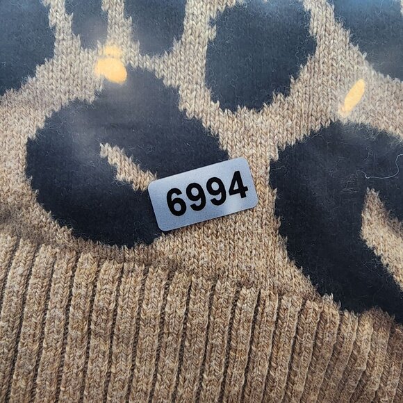 Womens A New Day Sweater Brown & Black Leopard Print Long Sleeve Crew Neck XL - Picture 8 of 8